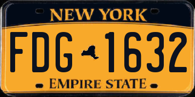 NY license plate FDG1632