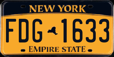 NY license plate FDG1633