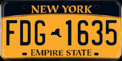 NY license plate FDG1635
