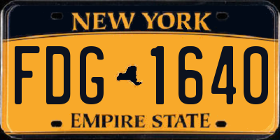 NY license plate FDG1640