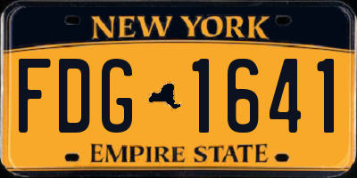 NY license plate FDG1641