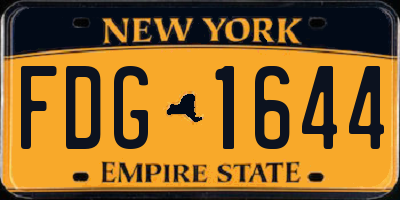 NY license plate FDG1644
