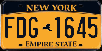 NY license plate FDG1645