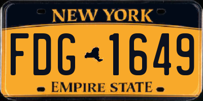 NY license plate FDG1649