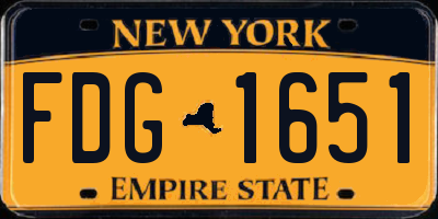 NY license plate FDG1651