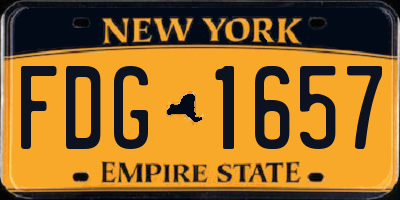 NY license plate FDG1657