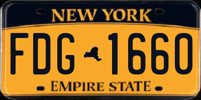 NY license plate FDG1660