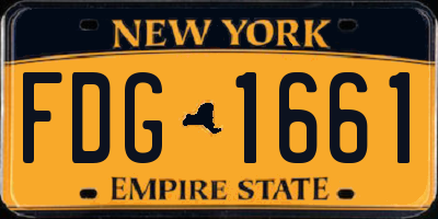 NY license plate FDG1661