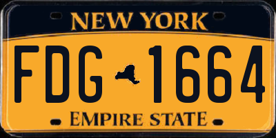 NY license plate FDG1664