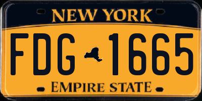 NY license plate FDG1665