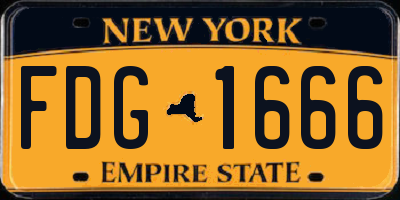 NY license plate FDG1666