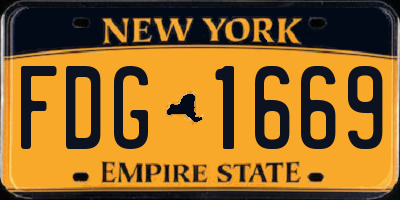 NY license plate FDG1669