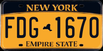 NY license plate FDG1670