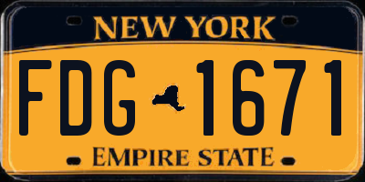 NY license plate FDG1671