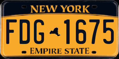 NY license plate FDG1675