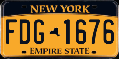 NY license plate FDG1676