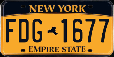 NY license plate FDG1677