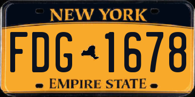 NY license plate FDG1678