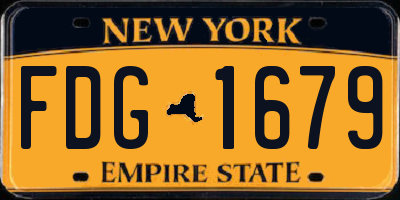 NY license plate FDG1679