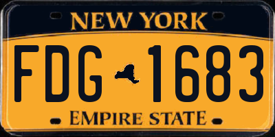 NY license plate FDG1683