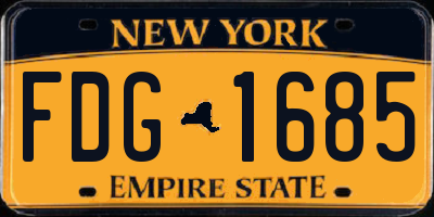 NY license plate FDG1685