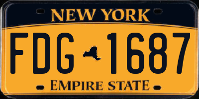 NY license plate FDG1687
