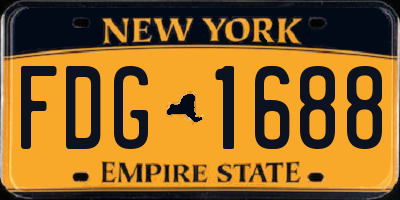 NY license plate FDG1688