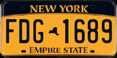 NY license plate FDG1689