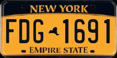 NY license plate FDG1691