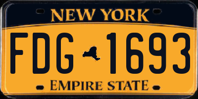 NY license plate FDG1693