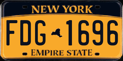 NY license plate FDG1696
