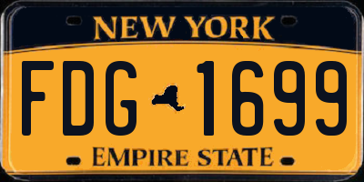 NY license plate FDG1699