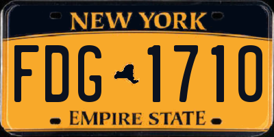 NY license plate FDG1710