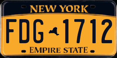 NY license plate FDG1712