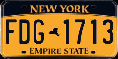 NY license plate FDG1713
