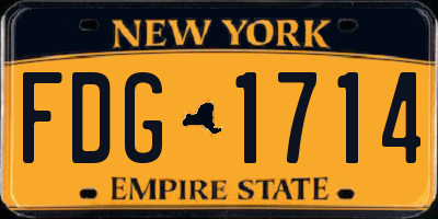 NY license plate FDG1714