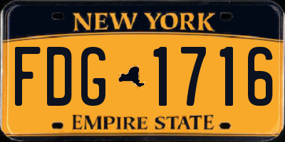 NY license plate FDG1716