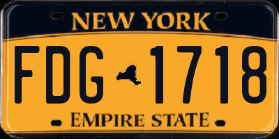 NY license plate FDG1718