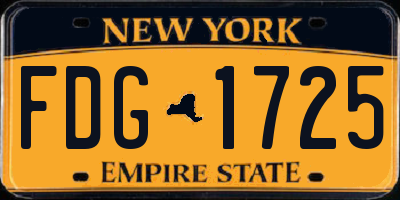 NY license plate FDG1725