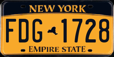 NY license plate FDG1728