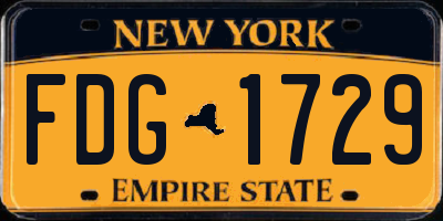 NY license plate FDG1729