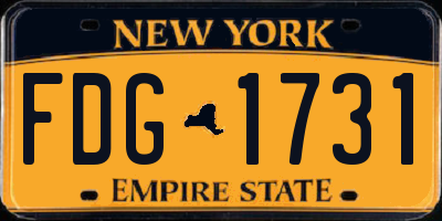 NY license plate FDG1731