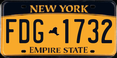NY license plate FDG1732