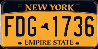 NY license plate FDG1736