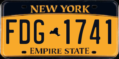 NY license plate FDG1741
