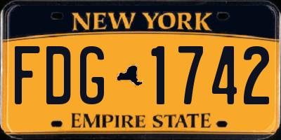 NY license plate FDG1742