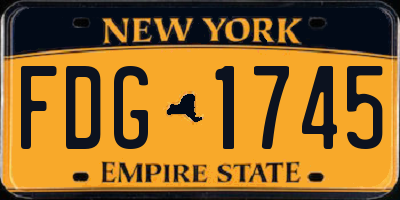 NY license plate FDG1745