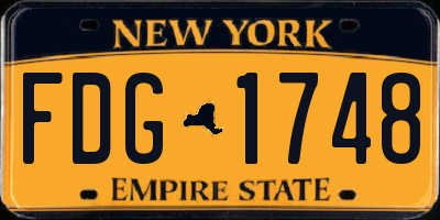 NY license plate FDG1748