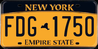 NY license plate FDG1750