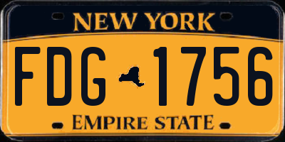 NY license plate FDG1756